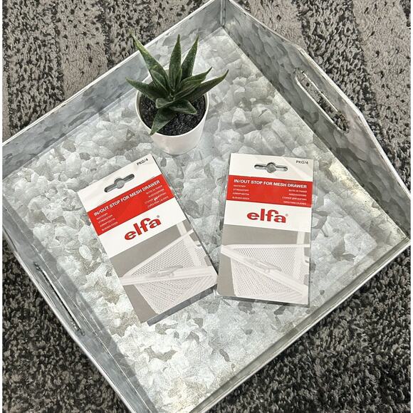 Two (2) Elfa Mesh Drawer In & Out Stops Translucent 4 Per Pack NEW (8 Pieces) - Picture 1 of 3